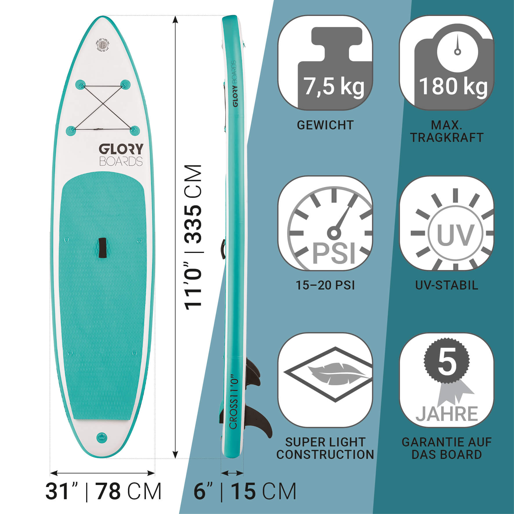 Glory Boards CROSS 11'0'' - Mint
